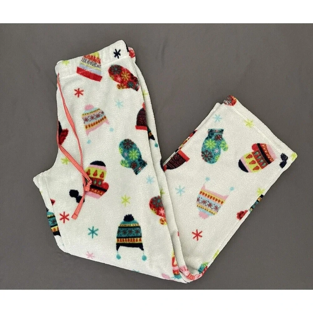 Christmas Mittens/ Hats Superminky‎ Womens Size Medium (8-10) Pajamas Pants